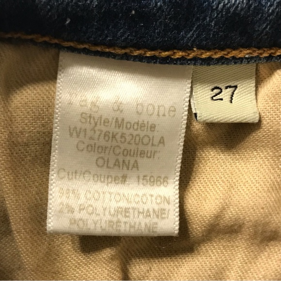 Rag & Bone Dive High-Rise Colorblock Capri Jeans, Indigo Olana Size 27 - Picture 9 of 11